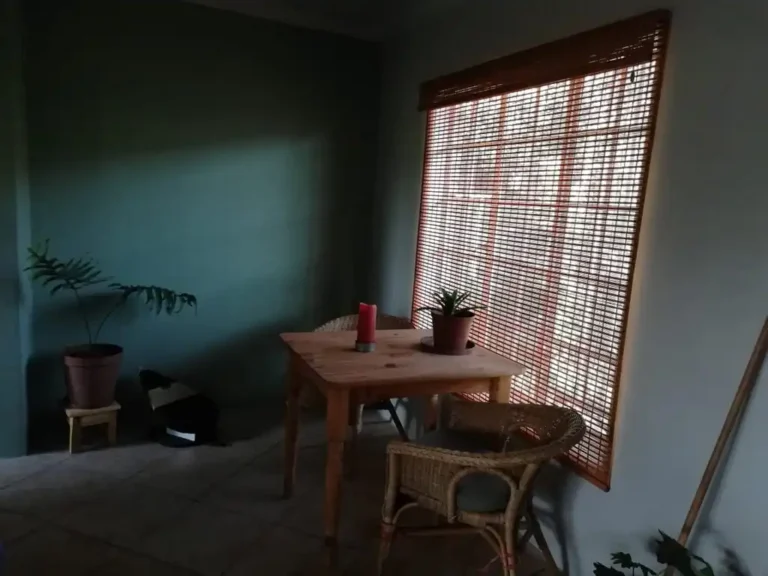 bamboo roller blind brown in living room