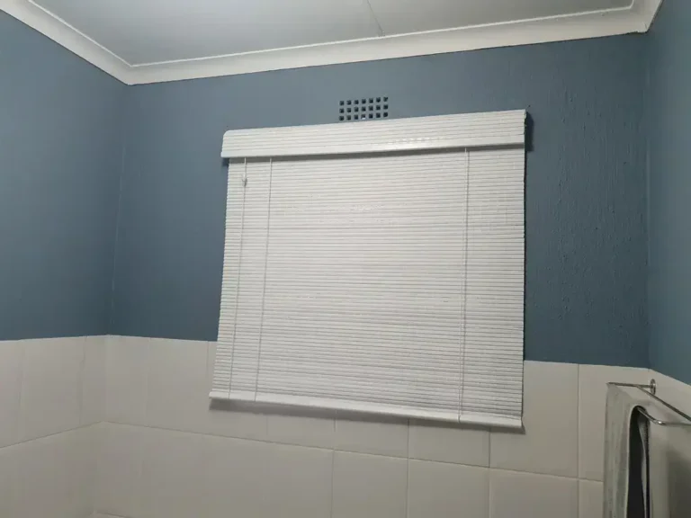 bamboo roller blind white in bathroom