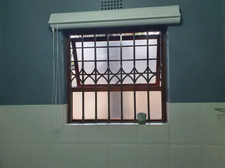 bamboo roller blind white in bathroom