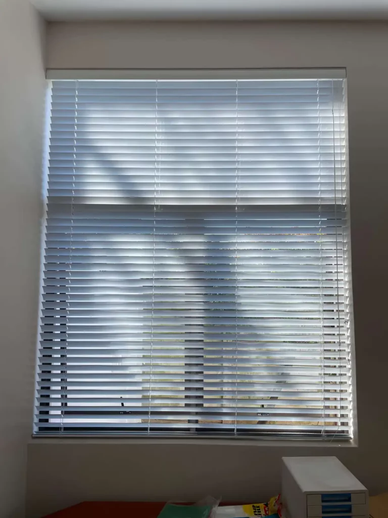 customer blinds installation - plaswood - white - timeless - smooth finish (white)