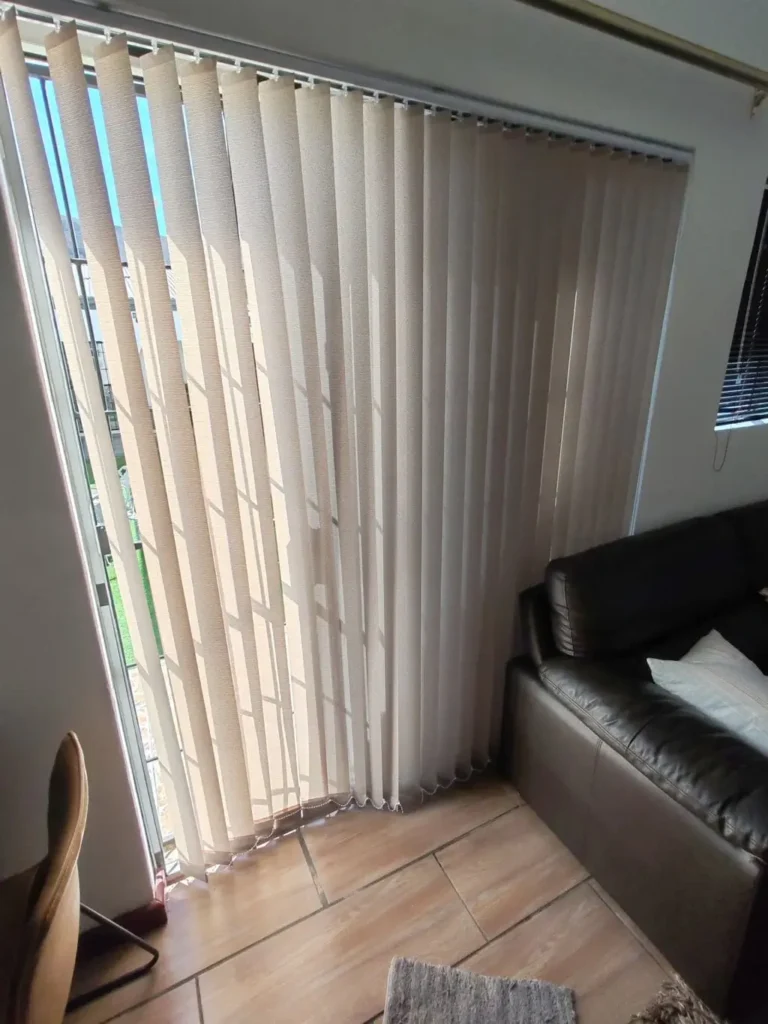 Vertical 90mm Blind Fawn in Lounge
